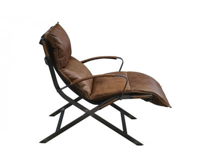 ACME - Zulgaz Accent Chair in Cocoa/Matt Iron