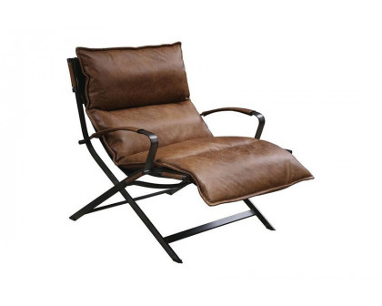 ACME - Zulgaz Accent Chair in Cocoa/Matt Iron