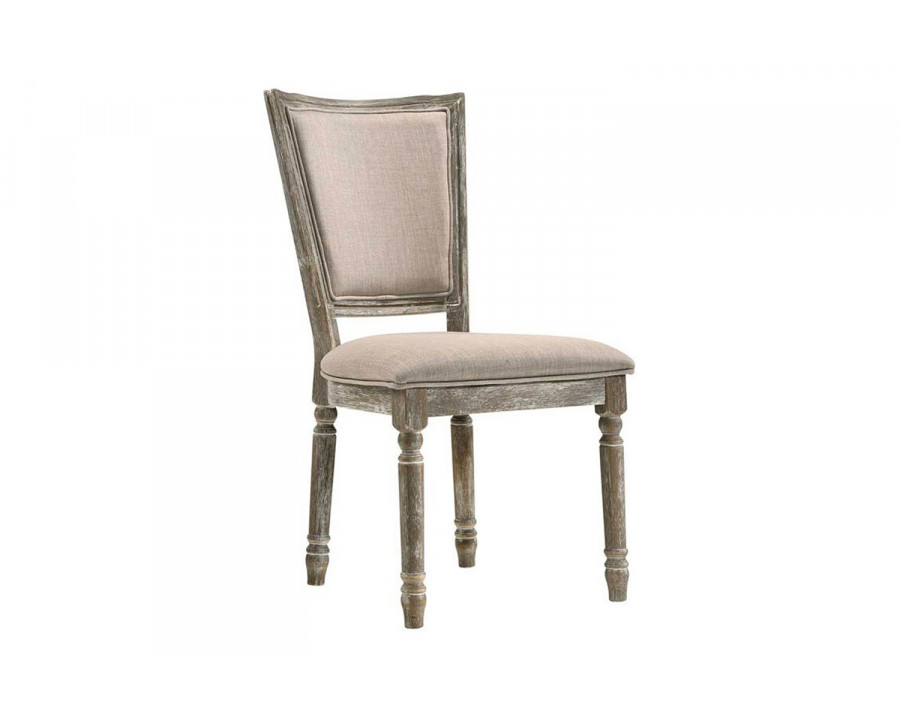 ACME - Gabrian Side Chair (Set-2) in Beige/Reclaimed Gray (60172)