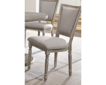 ACME - Gabrian Side Chair (Set-2) in Beige/Reclaimed Gray (60172)