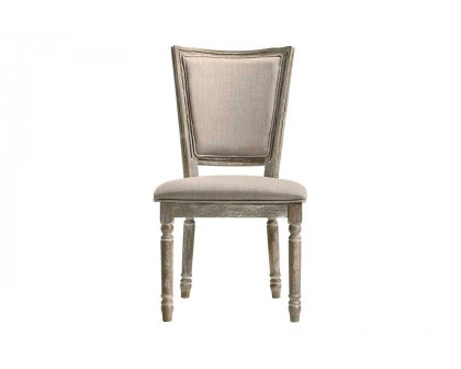 ACME - Gabrian Side Chair (Set-2) in Beige/Reclaimed Gray (60172)