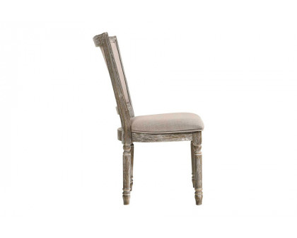 ACME - Gabrian Side Chair (Set-2) in Beige/Reclaimed Gray (60172)