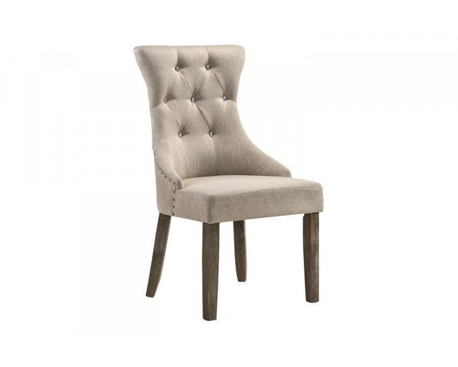 ACME - Gabrian Side Chair (Set-2) in Beige/Reclaimed Gray (60173)