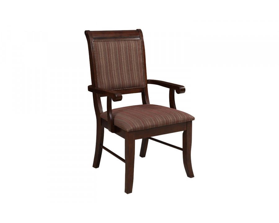 ACME - Mahavira Arm Chair (Set-2) in Red Shades Pattern/Espresso