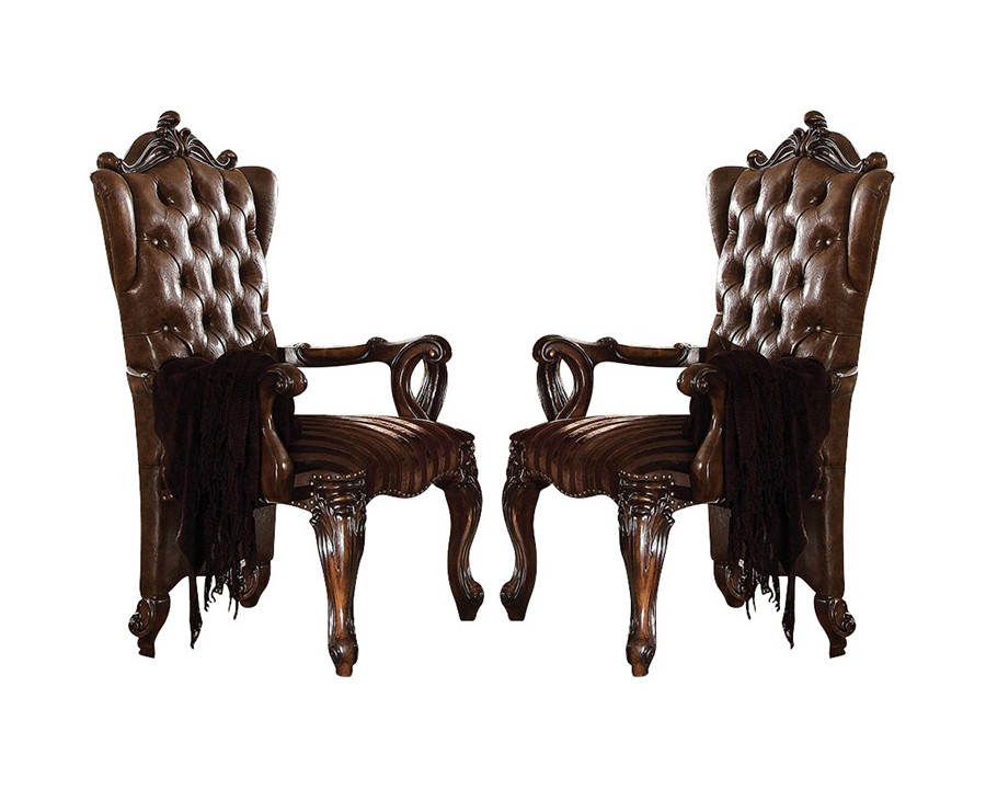 ACME Versailles Arm Chair (Set-2) - Light Brown/Cherry Oak