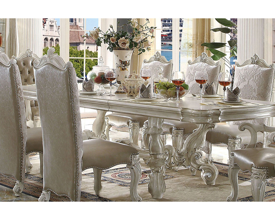 ACME Versailles Extendable Dining Table - Bone White, 84-120" W