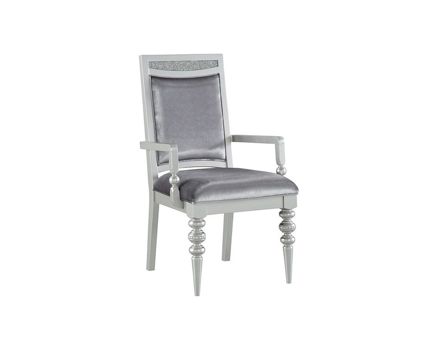 ACME - Maverick Arm Chair (Set-2) in Platinum