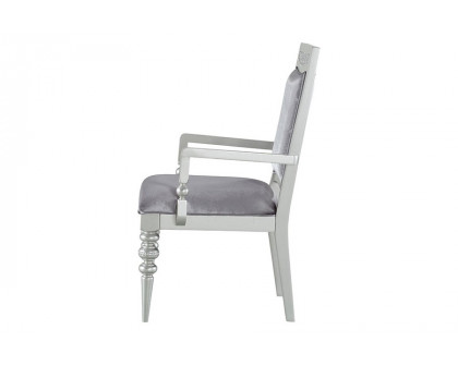 ACME - Maverick Arm Chair (Set-2) in Platinum