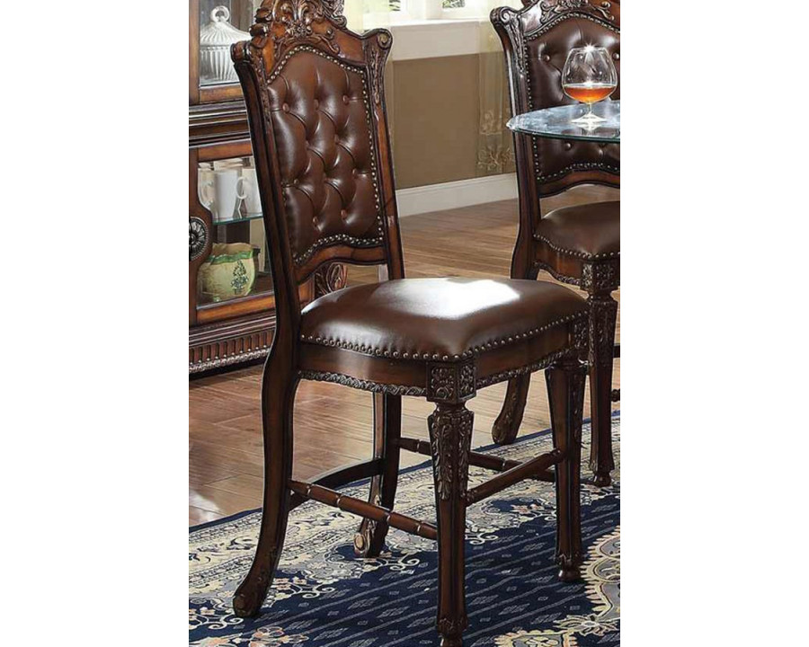 ACME Vendome Counter Height Chair (Set-2) - Cherry