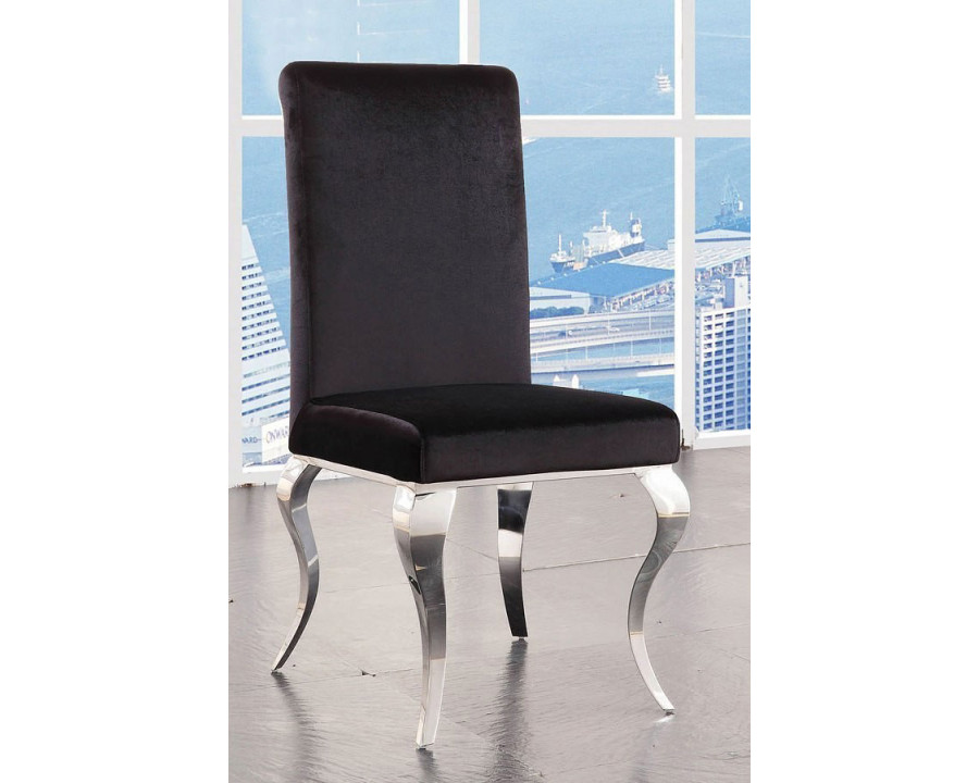 ACME - Fabiola Side Chair (Set-2) in Black/Stainless Steel