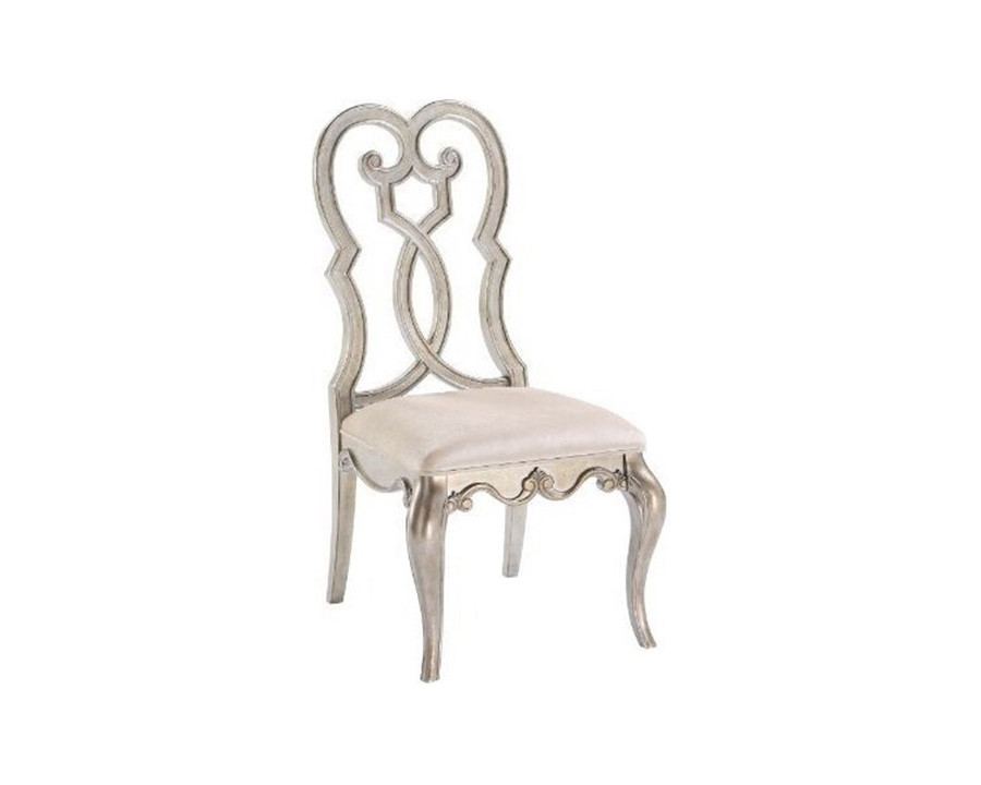 ACME - Esteban Side Chair (Set-2) in Ivory/Antique Champagne