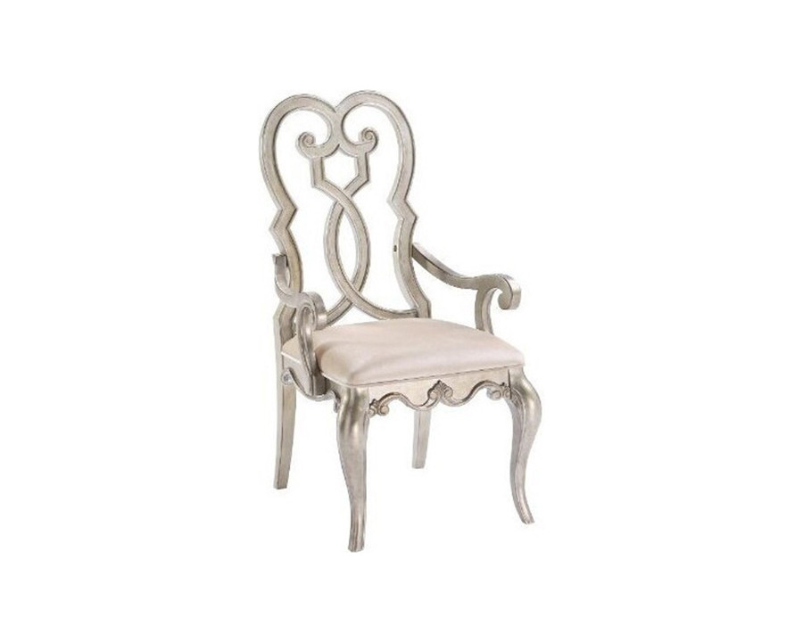 ACME - Esteban Arm Chair (Set-2) in Ivory/Antique Champagne