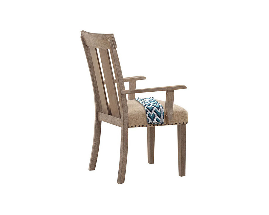 ACME - Nathaniel Arm Chair (Set-2) in Maple