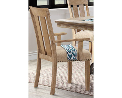 ACME - Nathaniel Arm Chair (Set-2) in Maple