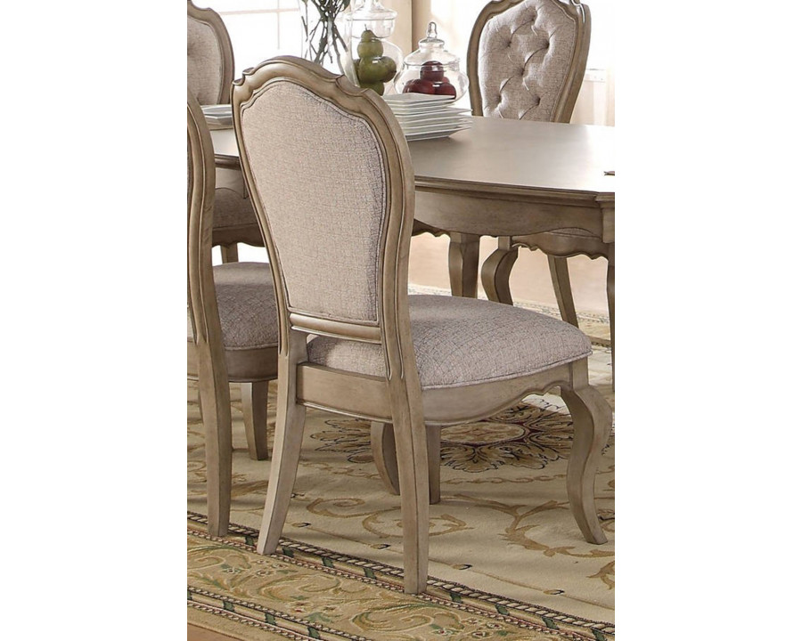 ACME - Chelmsford Side Chair (Set-2) in Beige/Antique Taupe