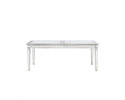 ACME Varian Dining Table (78"L) - Mirrored/Antique Platinum