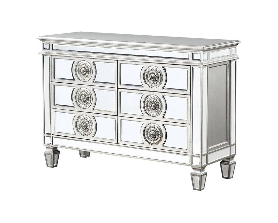 ACME - Varian Server in Mirrored/Antique Platinum (66159)