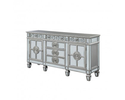 ACME - Varian Server in Mirrored/Antique Platinum (66164)