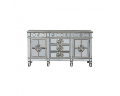 ACME - Varian Server in Mirrored/Antique Platinum (66164)