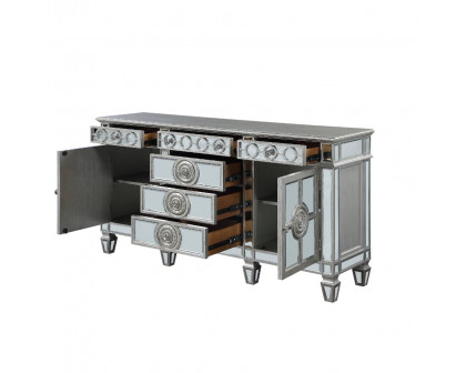 ACME - Varian Server in Mirrored/Antique Platinum (66164)