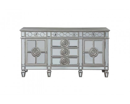 ACME - Varian Server in Mirrored/Antique Platinum (66164)