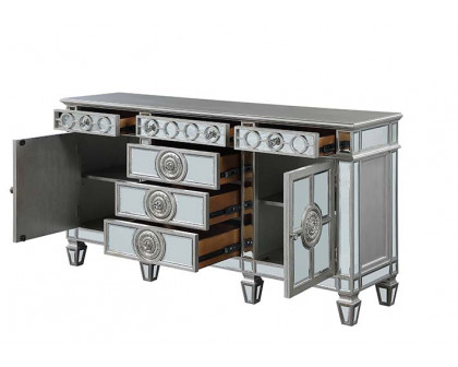 ACME - Varian Server in Mirrored/Antique Platinum (66164)