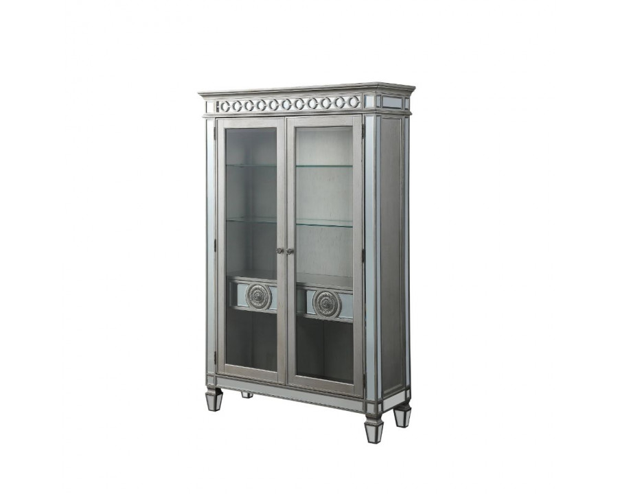 ACME - Varian Curio in Mirrored/Antique Platinum