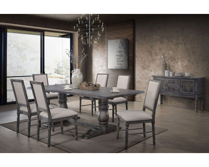 ACME Leventis Weathered Dining Table - Gray