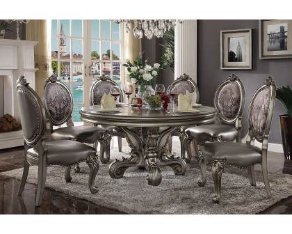 ACME - Versailles Side Chair (Set-2) in Silver/Antique Platinum