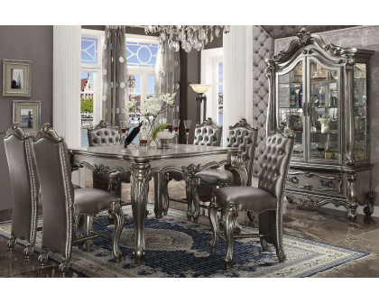 ACME Versailles Counter Height Dining Table - Antique Platinum Silver