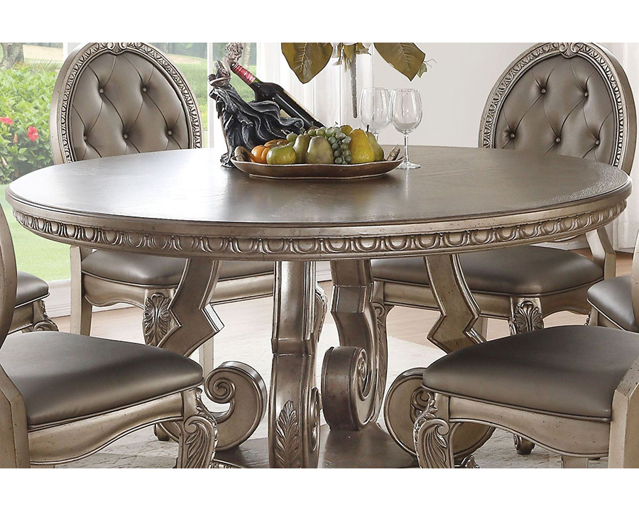 ACME - Northville Dining Table in Antique Silver (66915)