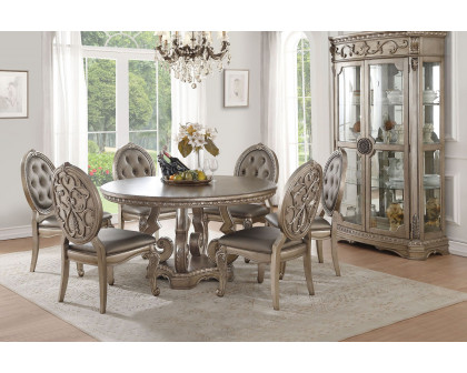 ACME - Northville Dining Table in Antique Silver (66915)