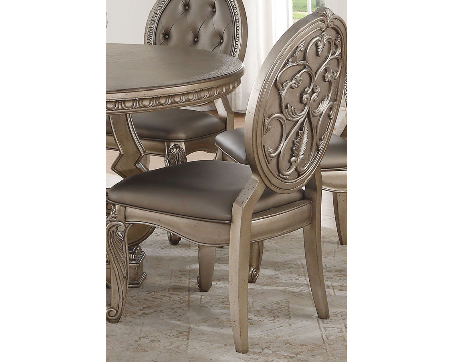 ACME - Northville Side Chair (Set-2) in Antique Silver