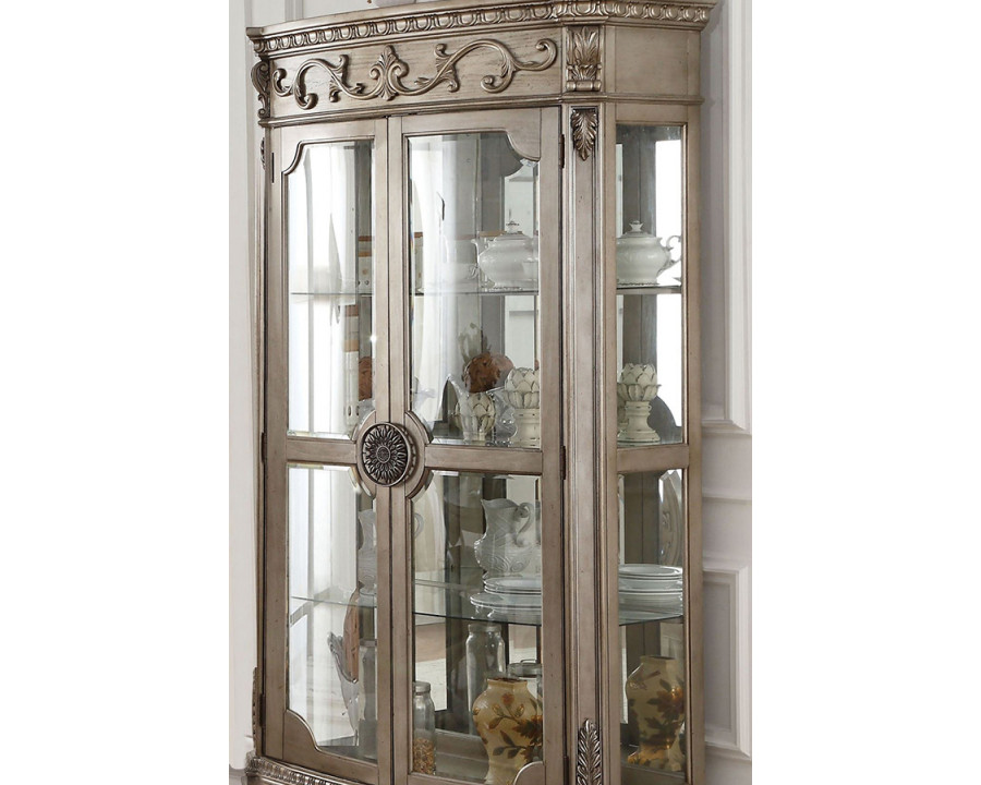 ACME - Northville Curio in Antique Silver