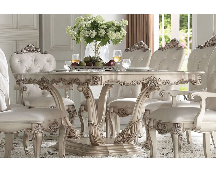 ACME - Gorsedd Dining Table in Golden Ivory