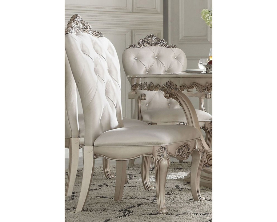 ACME - Gorsedd Side Chair (Set-2) in Cream/Golden Ivory