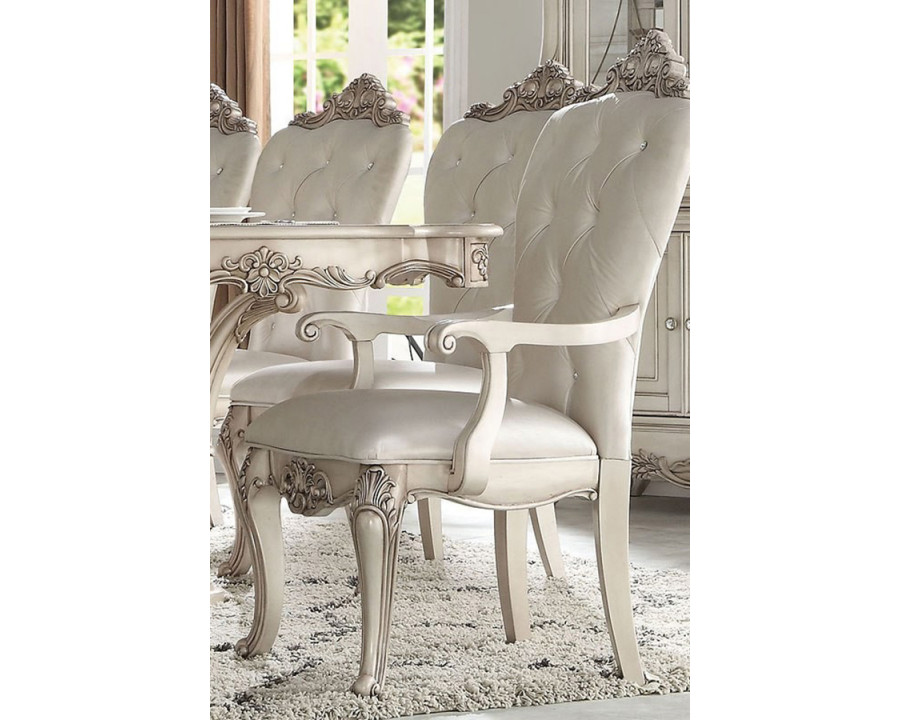 ACME - Gorsedd Arm Chair (Set-2) in Cream/Golden Ivory