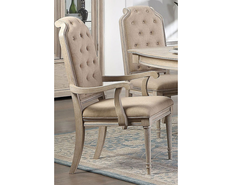 ACME - Wynsor Arm Chair (Set-2) in Antique White