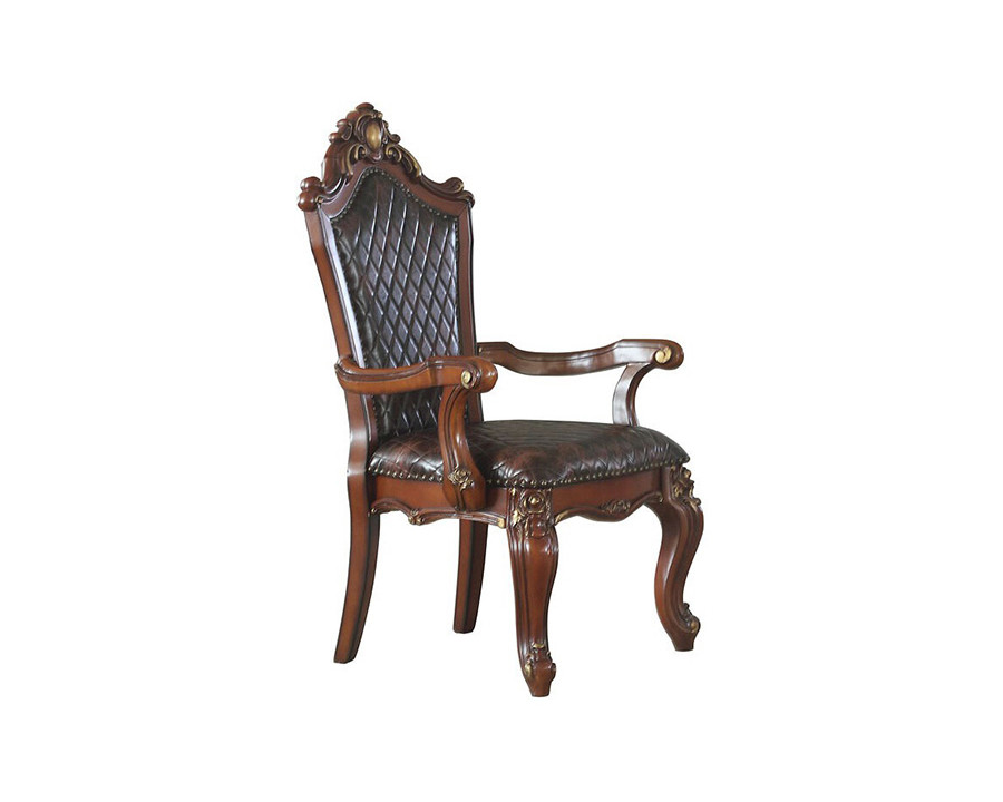 ACME Picardy Arm Chair Set of 2 - Cherry Oak