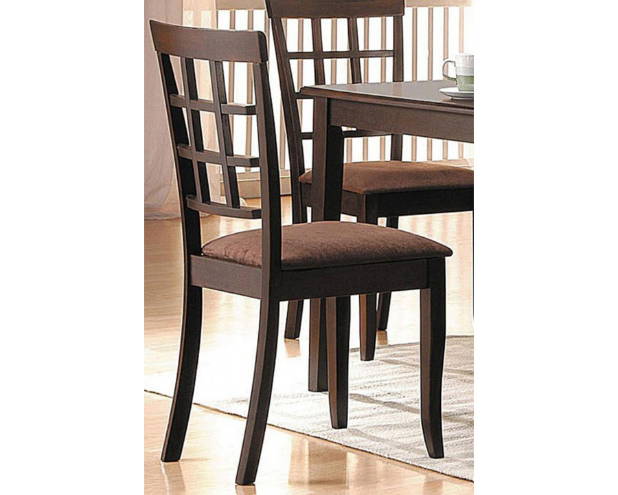 ACME - Cardiff Side Chair (Set-2) in Dark Brown Microfiber/Espresso