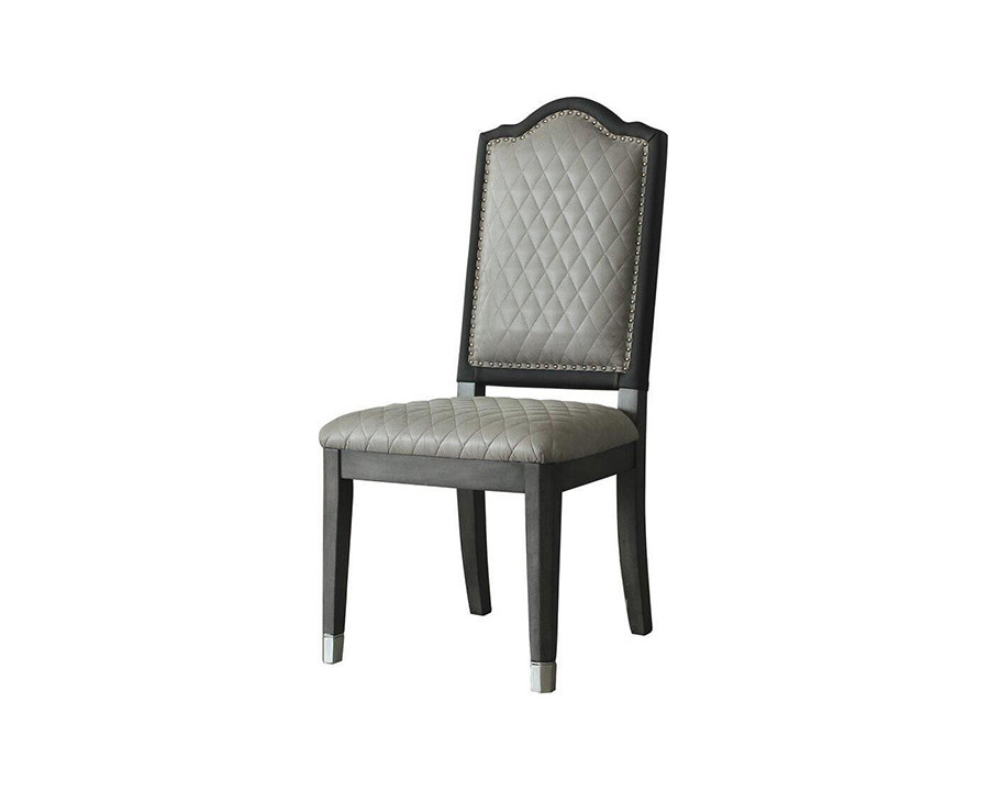 ACME - House Beatrice Side Chair (Set-2) in Gray/Charcoal