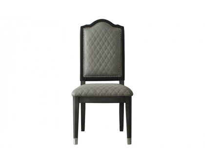 ACME - House Beatrice Side Chair (Set-2) in Gray/Charcoal