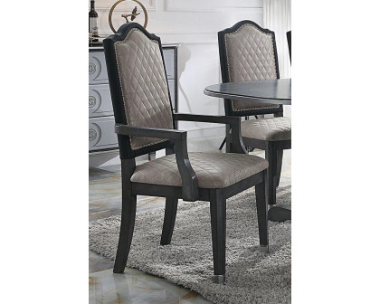 ACME - House Beatrice Arm Chair (Set-2) in Gray/Charcoal