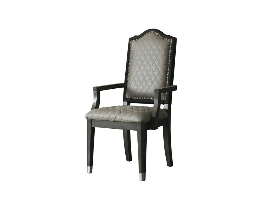 ACME - House Beatrice Arm Chair (Set-2) in Gray/Charcoal