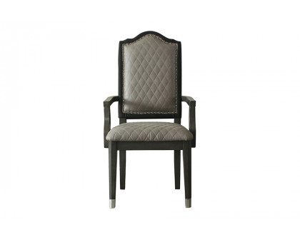 ACME - House Beatrice Arm Chair (Set-2) in Gray/Charcoal