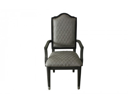 ACME - House Beatrice Arm Chair (Set-2) in Gray/Charcoal