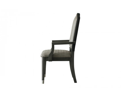 ACME - House Beatrice Arm Chair (Set-2) in Gray/Charcoal