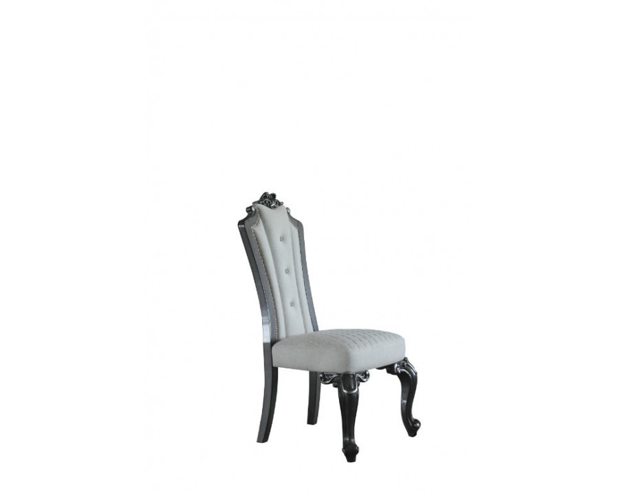 ACME - House Delphine Side Chair (Set of 2) in Two Tone Ivory Beige/Charcoal