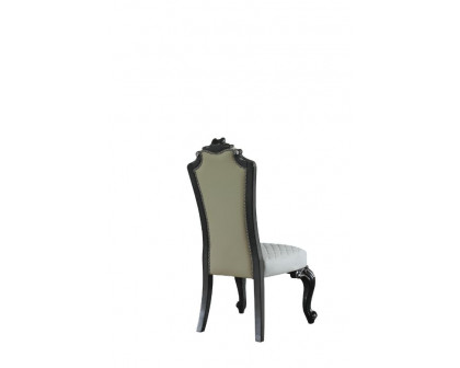 ACME - House Delphine Side Chair (Set of 2) in Two Tone Ivory Beige/Charcoal