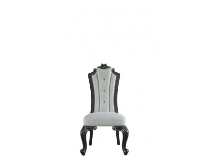 ACME - House Delphine Side Chair (Set of 2) in Two Tone Ivory Beige/Charcoal